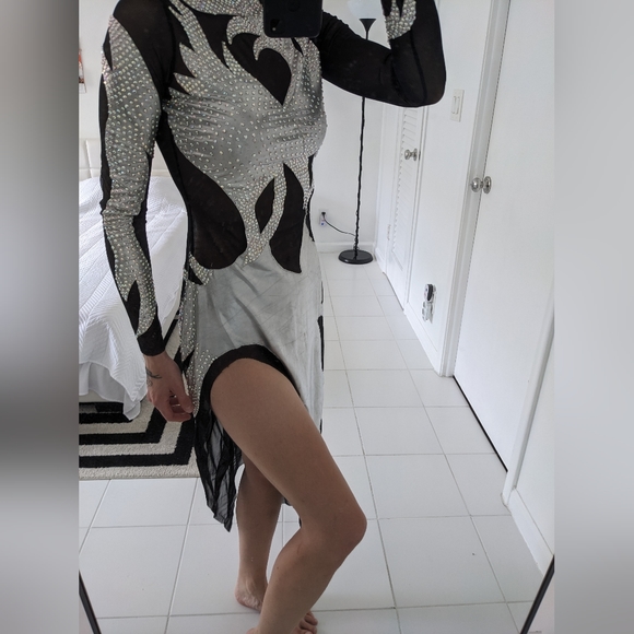 Black Latin Dance Dress - Picture 4 of 12